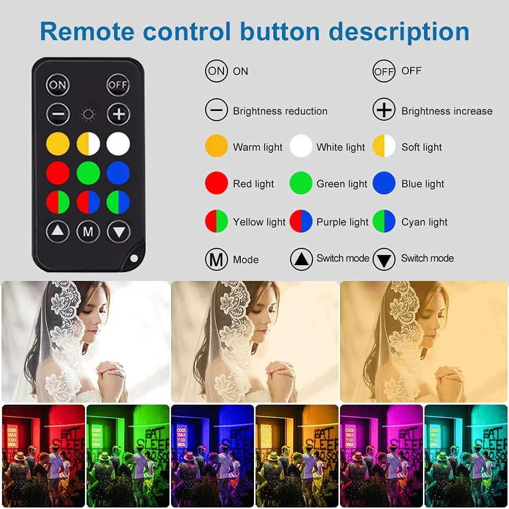 LED Light Sticks RGB Light Wand Photography Light Stick Video Lighting Kit 9 Color Modes with Tripods Pack of 2 P9949