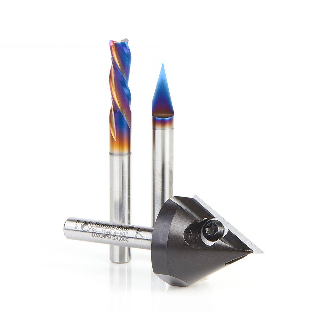 3-Pc CNC General Purpose Set, 1/4 inch Shank S217837