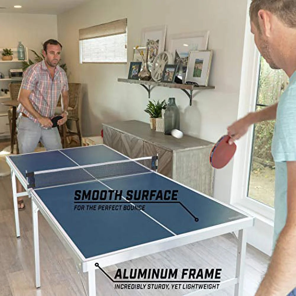 6’x3’ Portable Table Tennis Game Set with 2 Paddles and 4 Balls I81649