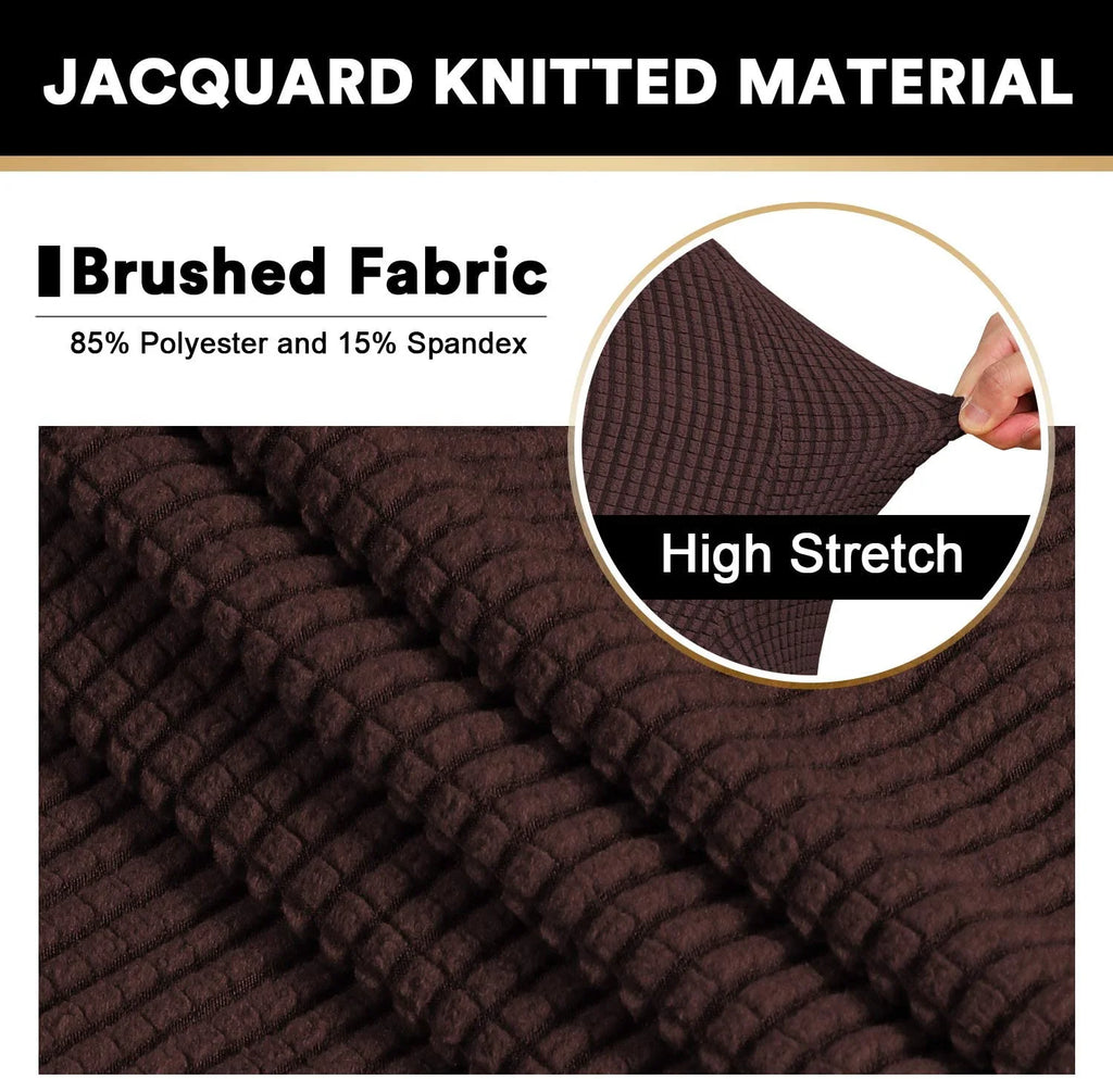 Checked Pattern Jacquard Futon Cover with Elastic Bottom N7856
