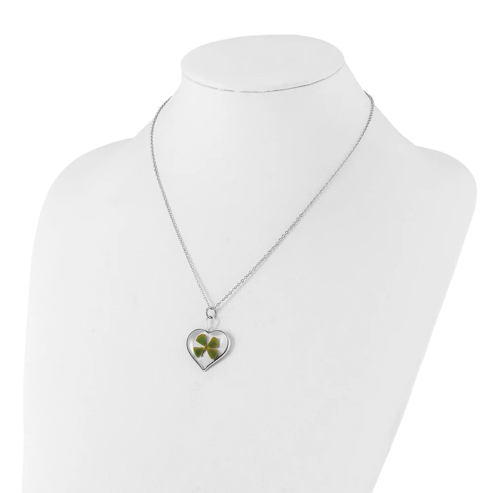 Silver Four Leaf Clover Necklace M873