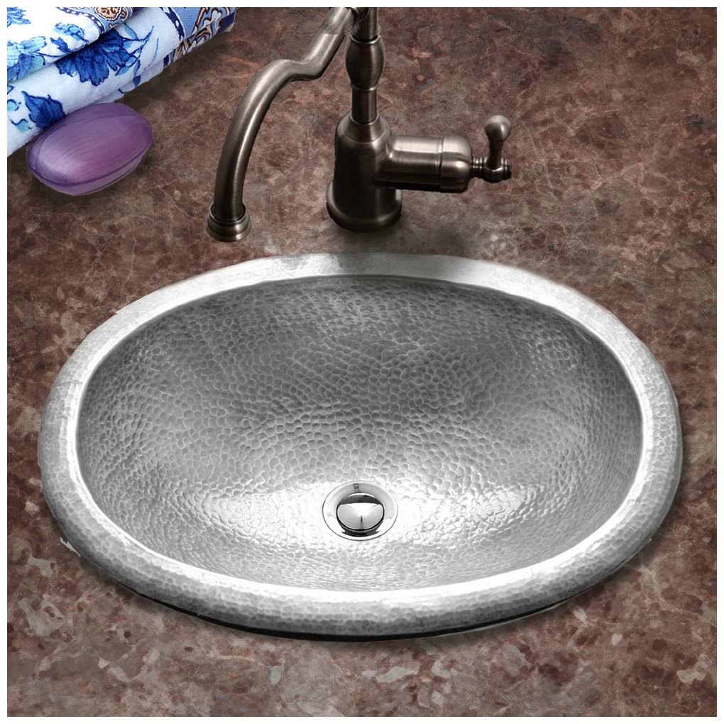 Lustrous Pewter Copper Self Rimming Sink O1704