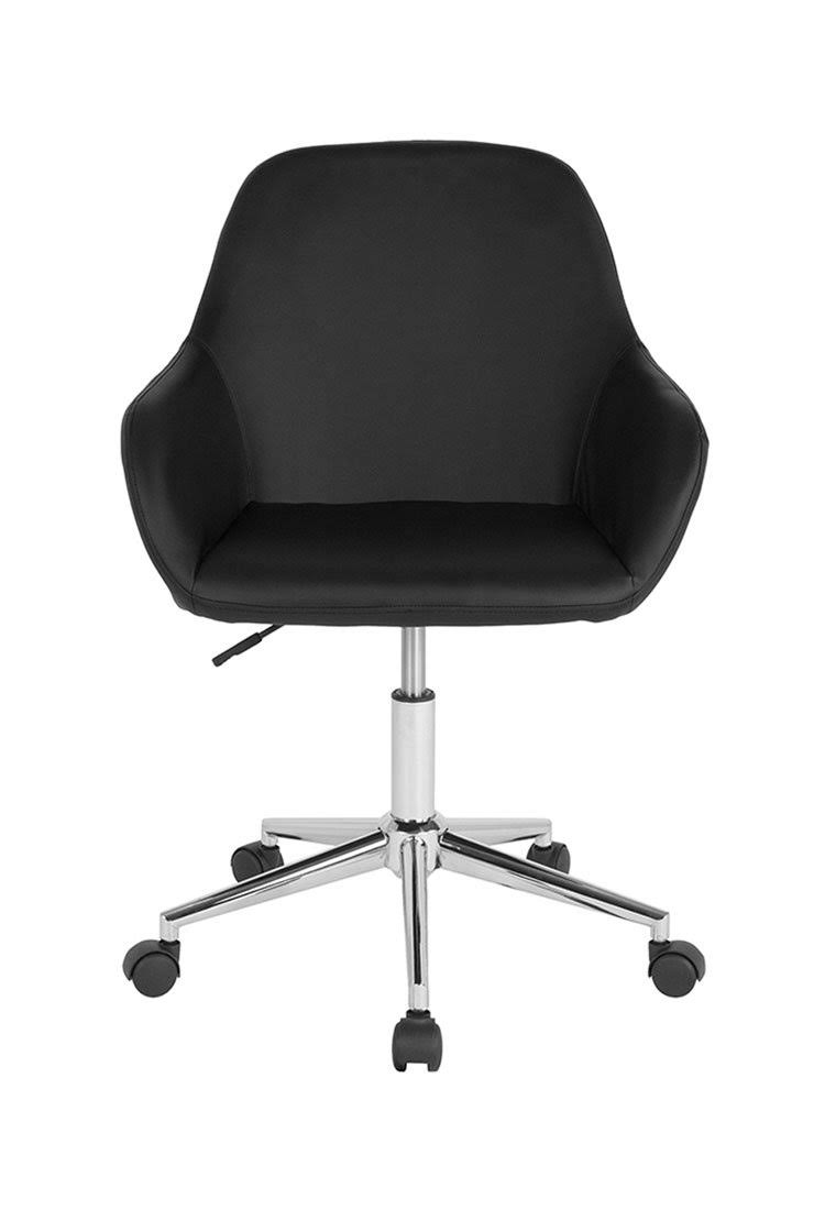 Gray Leather Mid-Back Chair E6152