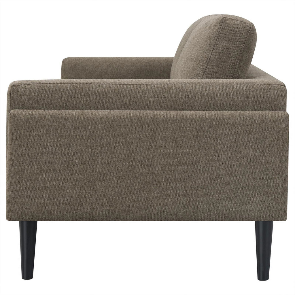 Brown Upholstered Fabric Sofa with Track Arms B75017