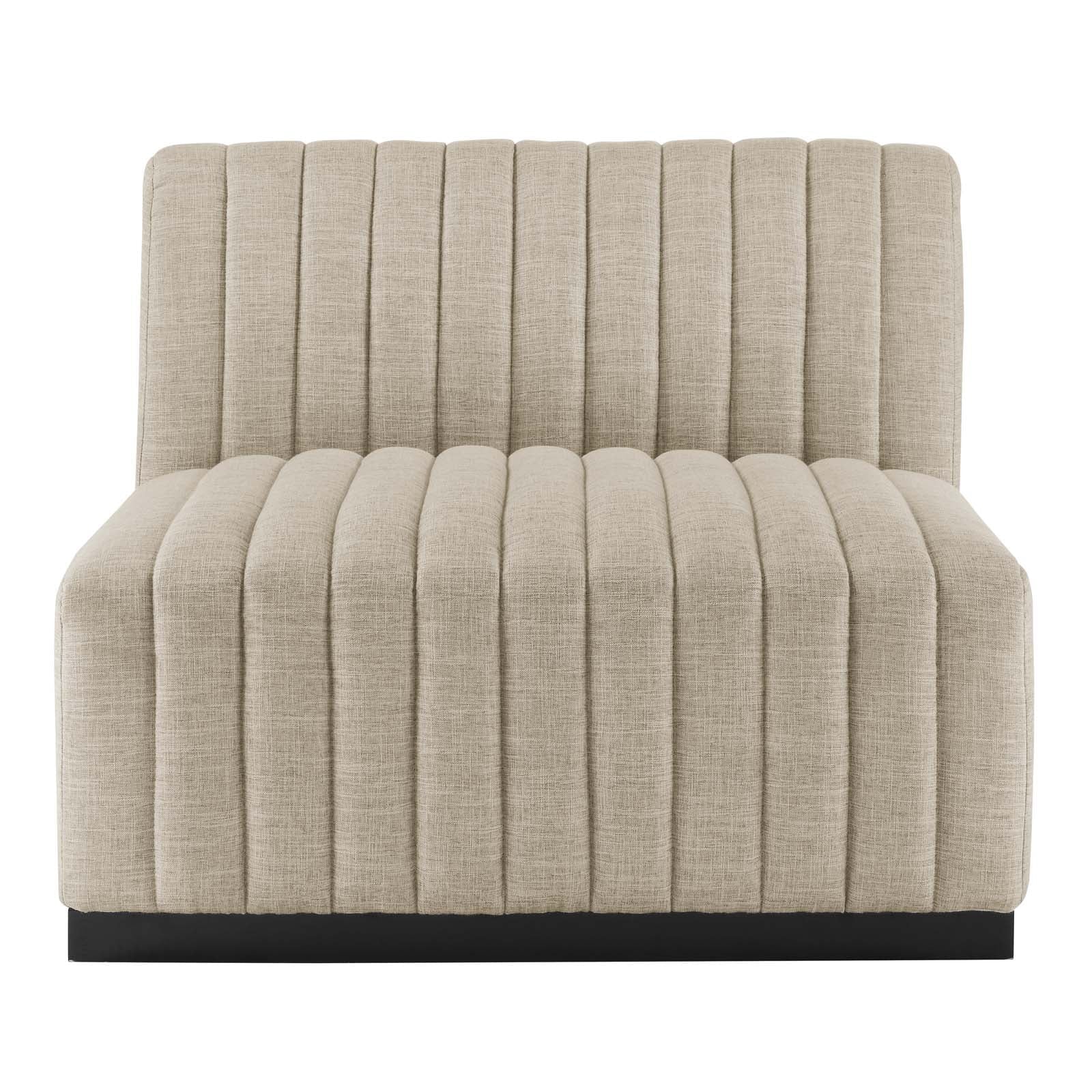 Black Beige Tufted Fabric Sofa K496214