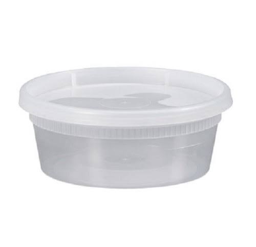 8 oz Clear Plastic Soup Containers with Flat Lid, 240 Piece Case V975