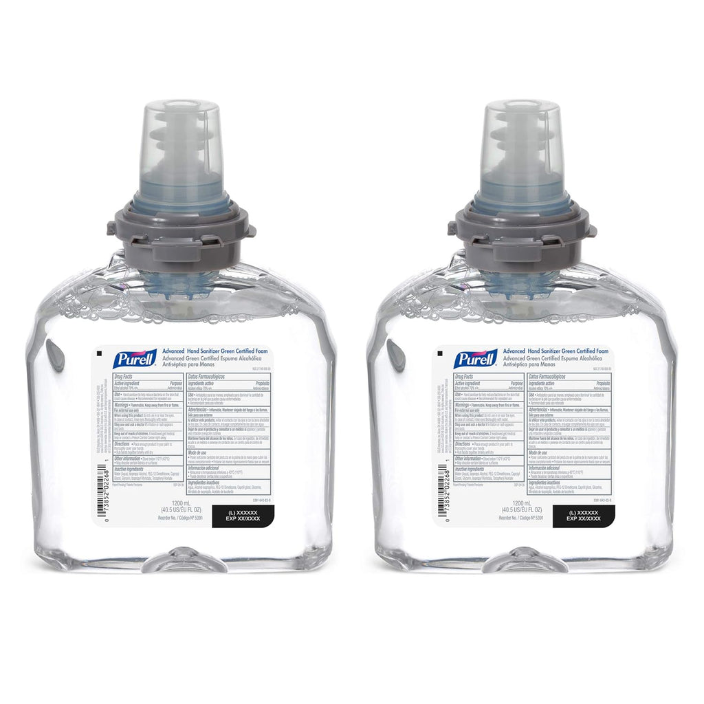 PURELL Advanced Hand Sanitizer Foam, Clean Scent, 1200 mL Refill, Pack of 2 G94287