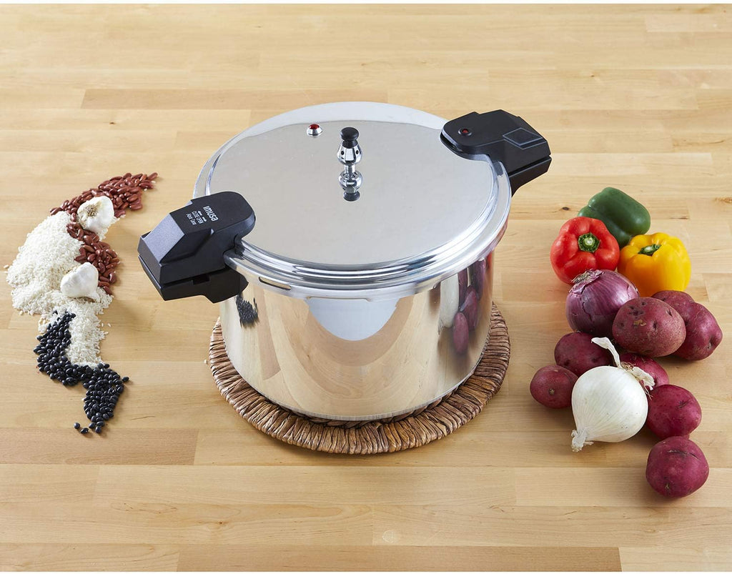 16Qt Jumbo Stovetop Pressure Cooker With Regulator And Side Handles U5038