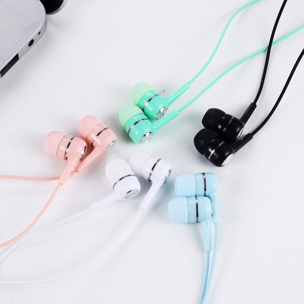 50 Packs Multi Colored Earbuds Headphones with Microphone F9411