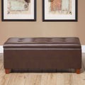 Faux Leather Tufted Storage Bench A140952