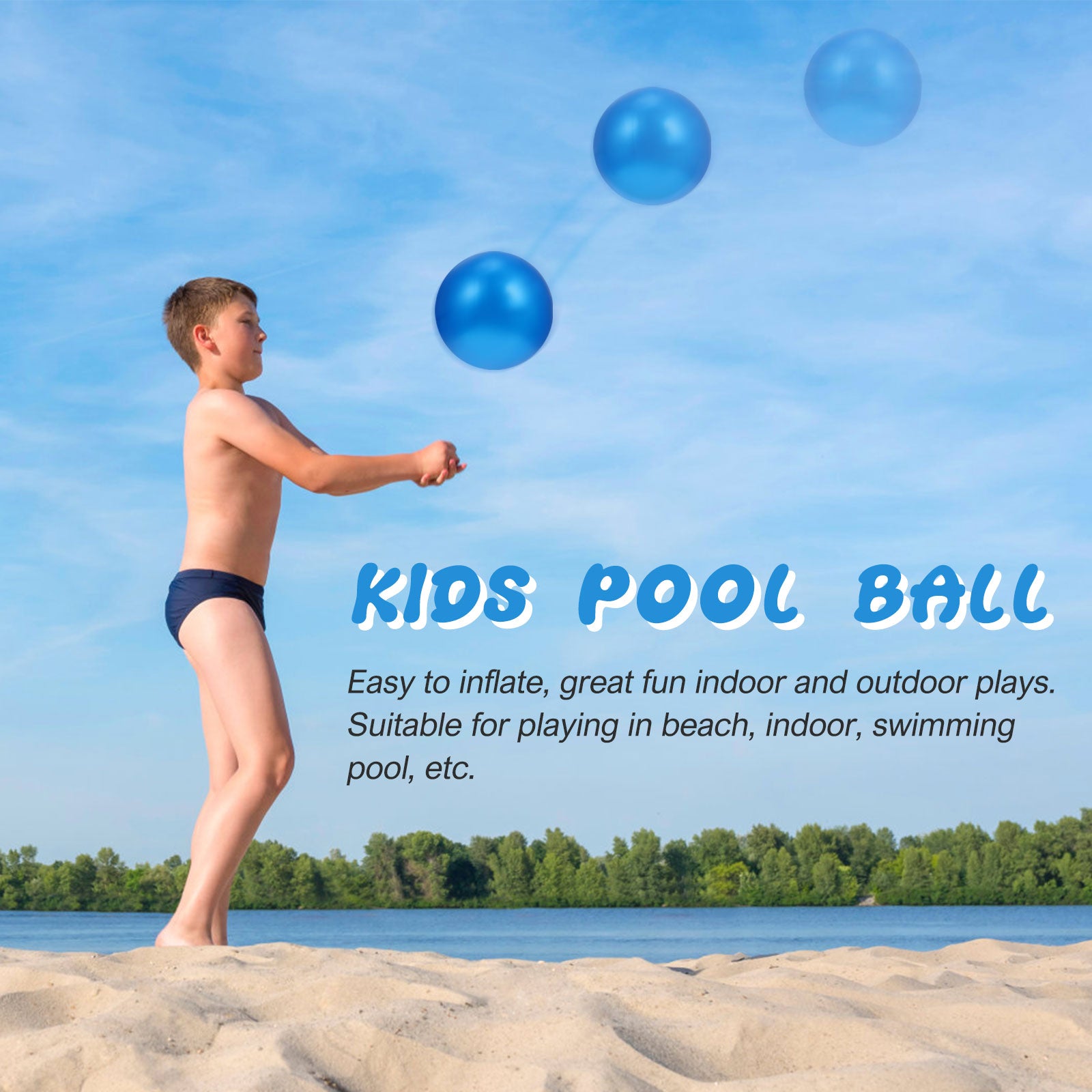 Inflatable Pool Ball Toy with Water Injector G218262