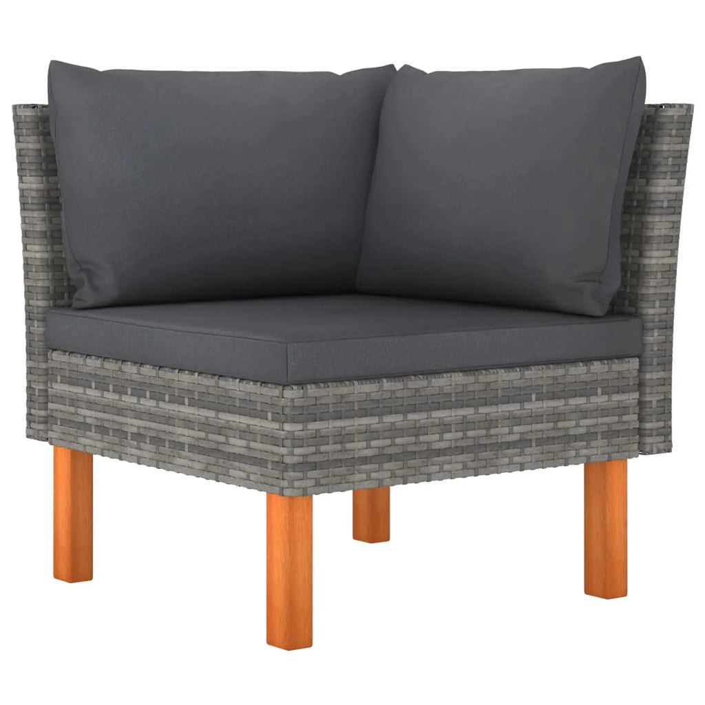 12 Piece Poly Rattan Garden Set with Cushions Gray S11271