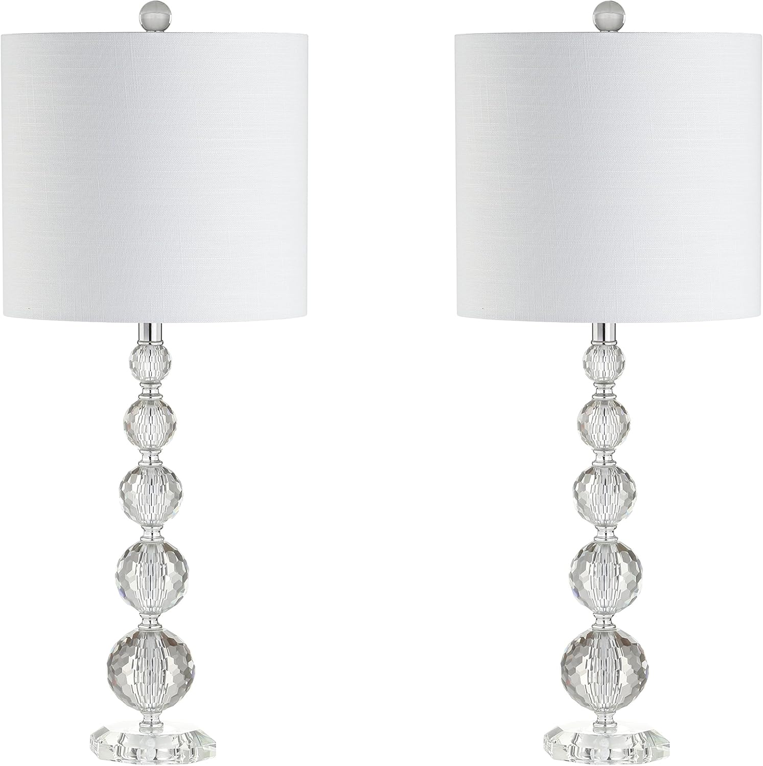 Crystal LED Table Lamp, Clear/Chrome, Set of 2 U4286