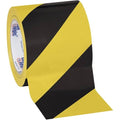 Black/Yellow Striped Vinyl Safety Tape 4x22 x 36 Yard Roll (12 Roll/Case) Q3021