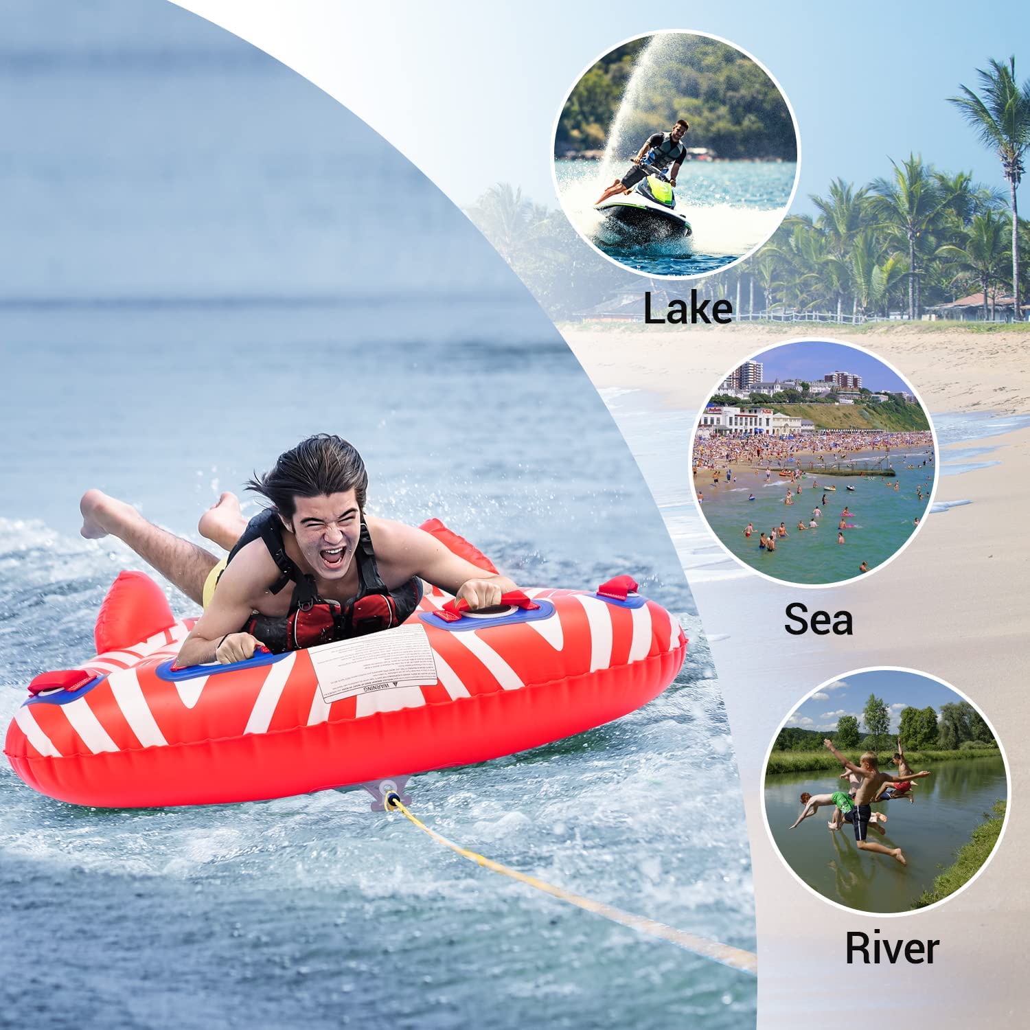 Inflatable Towable Tube for 2 Persons D1901