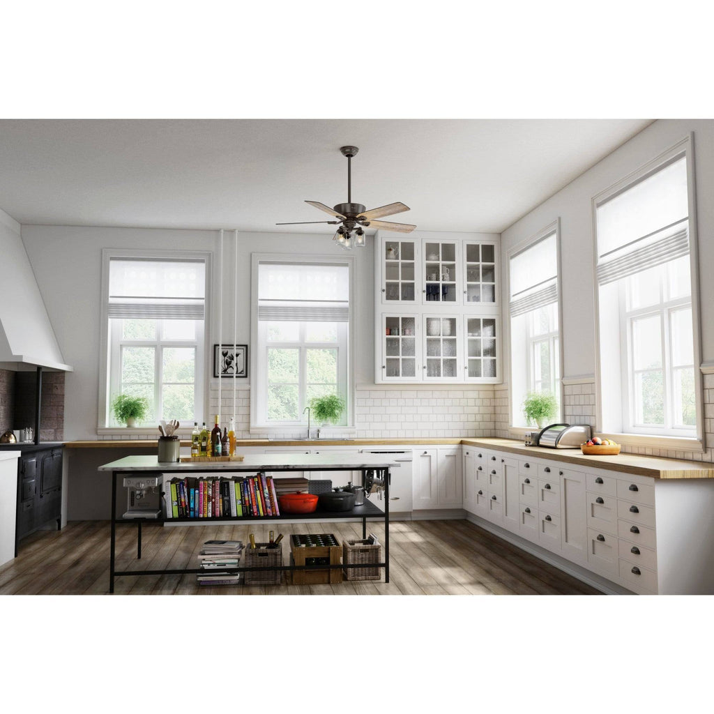 Brushed Nickel Ceiling Fan with LED Light L206607