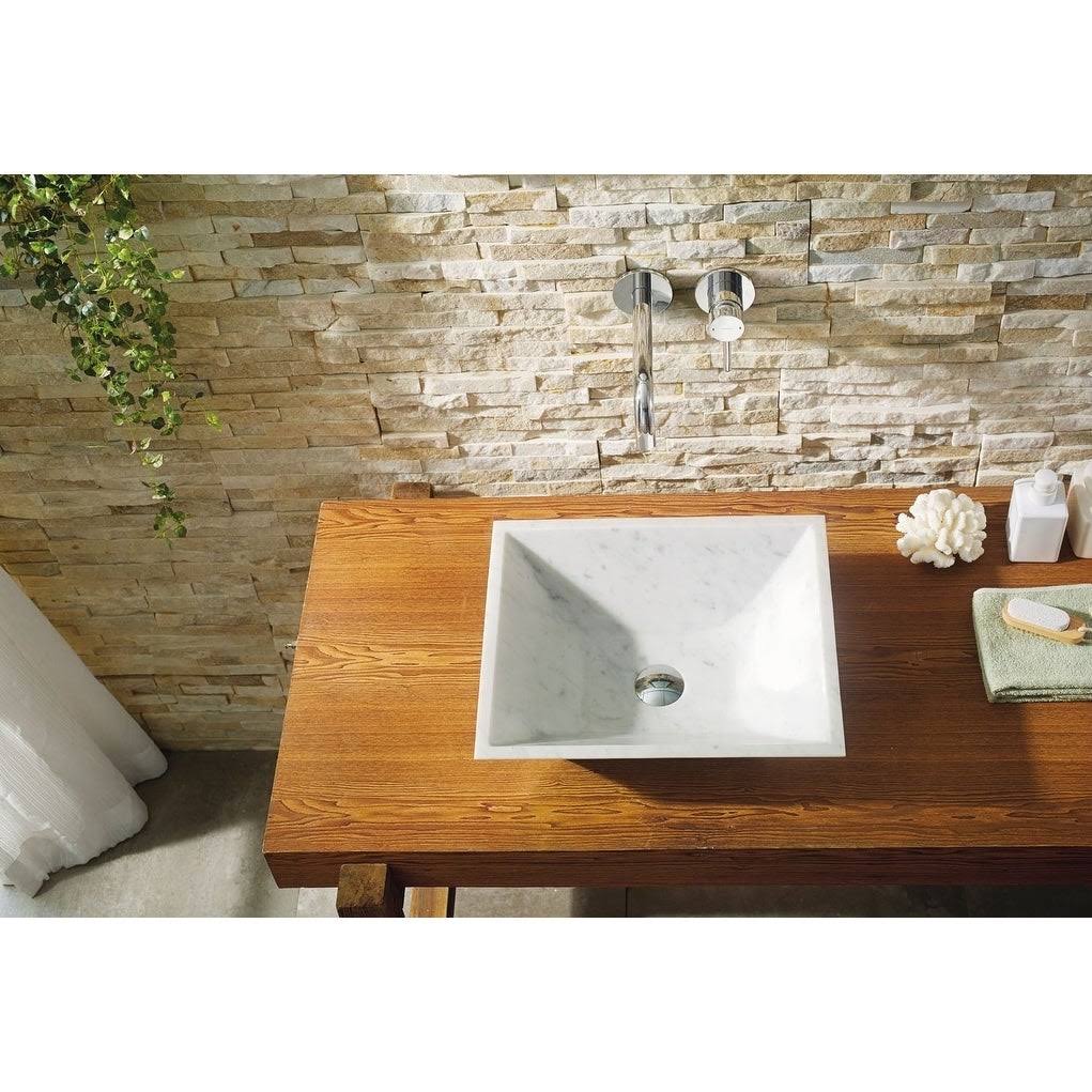 Bianco Carrara Marble Vessel Bathroom Sink I7598