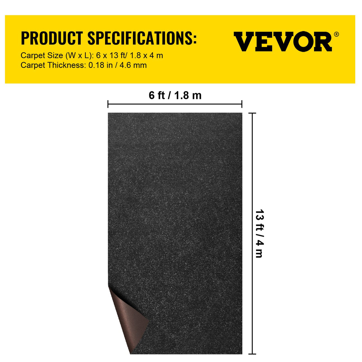6 ft x 13.1 ft Marine Grade Waterproof Cuttable Carpet R56513
