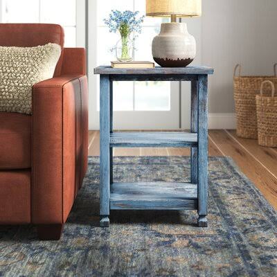 Blue End Table with Storage I9501