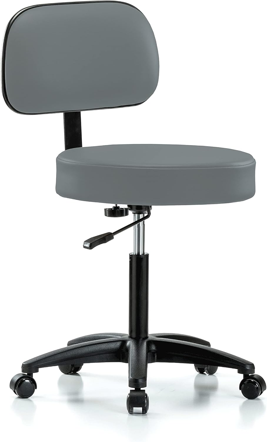 Rolling Height Adjustable Exam Stool with Back C726