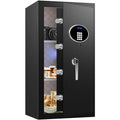 6.1 Cub Fireproof Waterproof Home Safe Box with LCD Screen Digital Keypad and Key Lock H601372