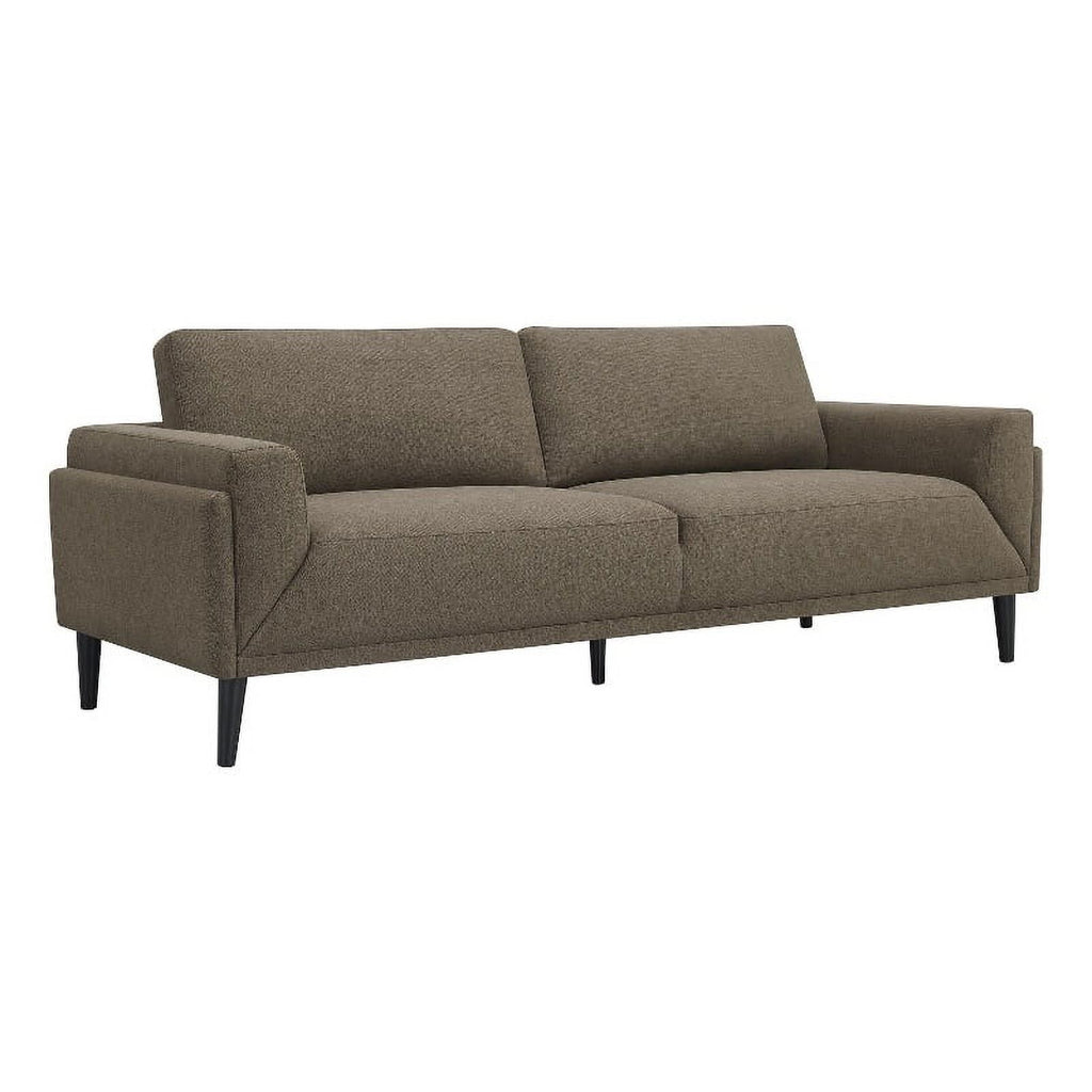 Brown Upholstered Fabric Sofa with Track Arms B75017