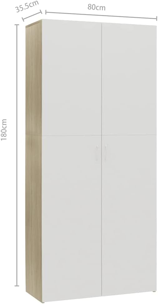 White and Sonoma Oak Shoe Cabinet F853490