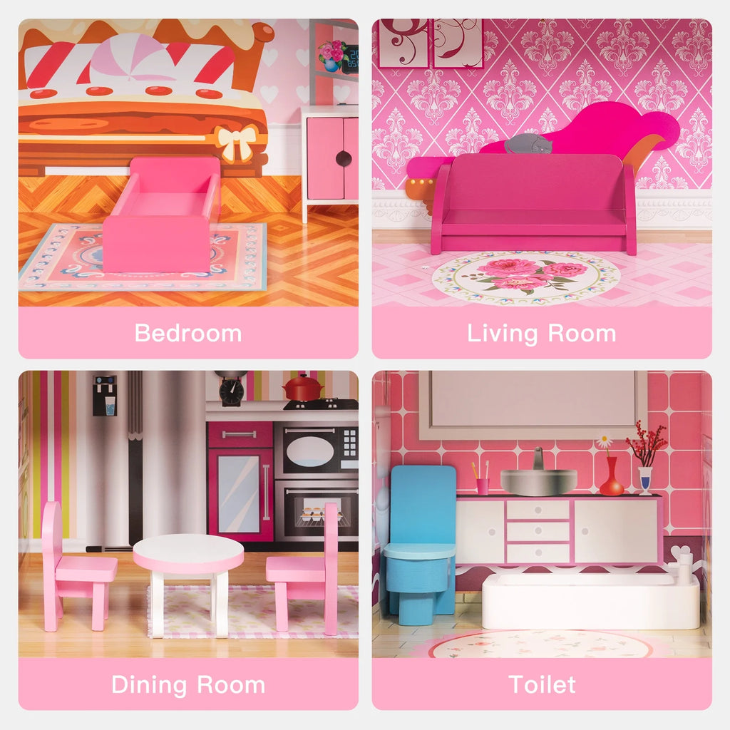 Wooden Dollhouse V3086