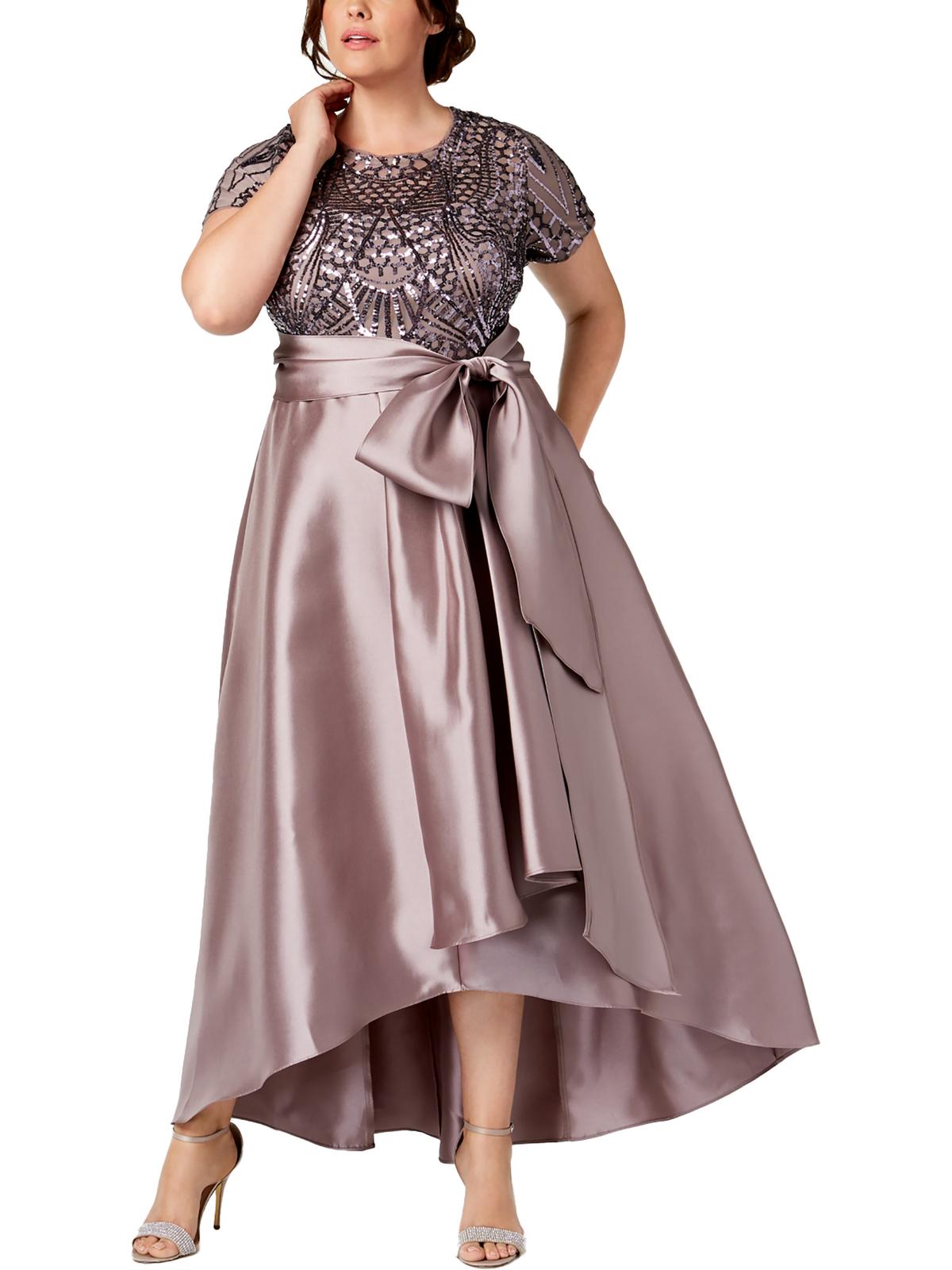 Plus Sequined Taffeta Formal Dress C233