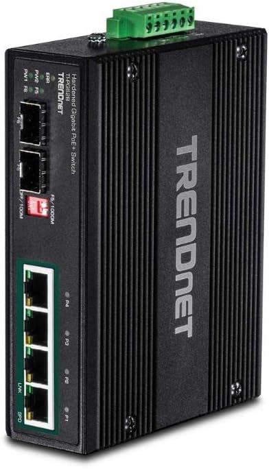6-Port Hardened Industrial Gigabit PoE+ DIN-Rail Switch R16294