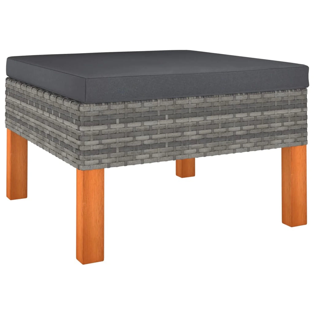 12 Piece Poly Rattan Garden Set with Cushions Gray S11271