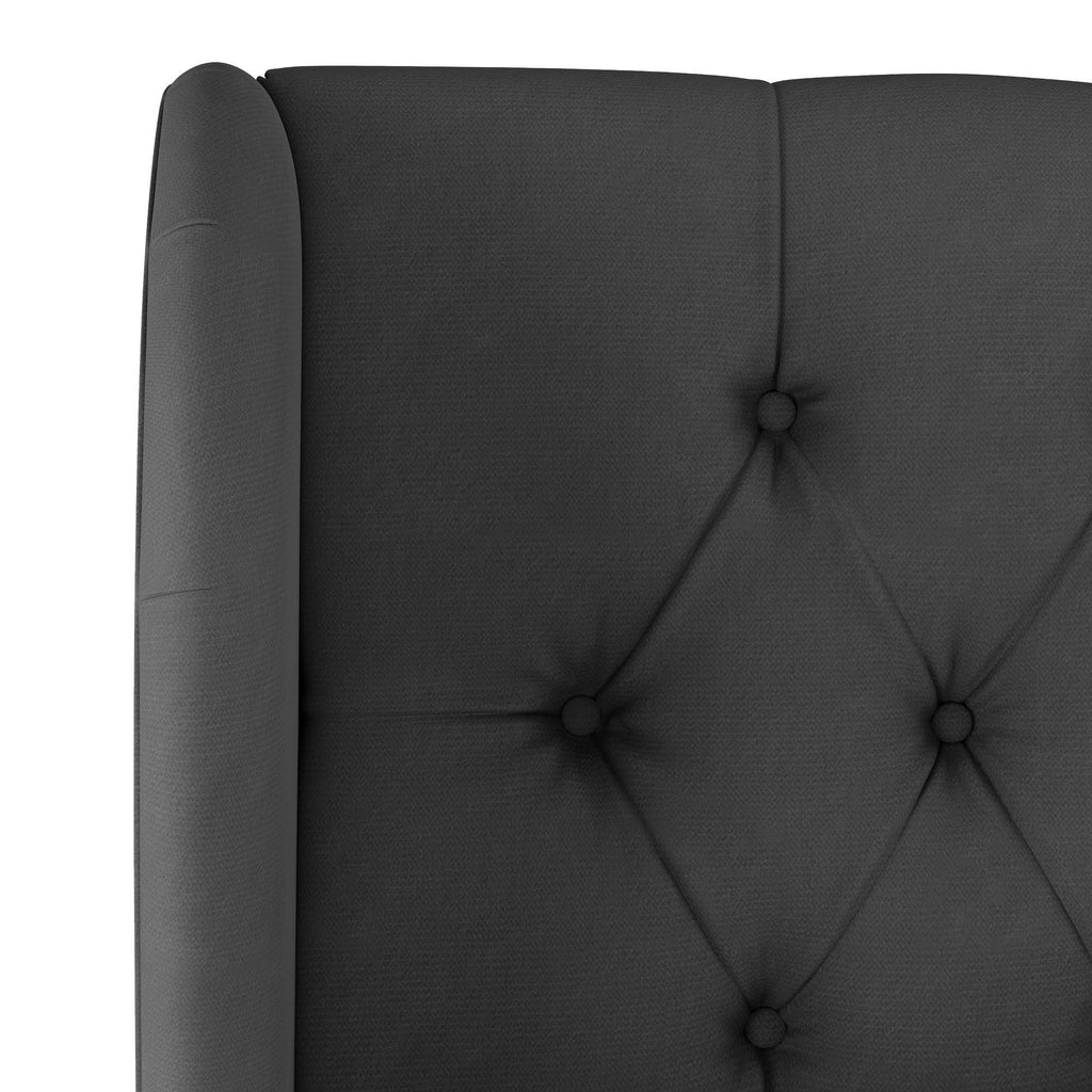 Tufted Wingback Headboard Dark Gray Velvet H989195