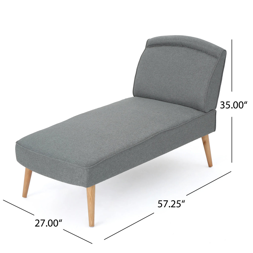 Slate Gray Fabric Chaise Lounge Y760