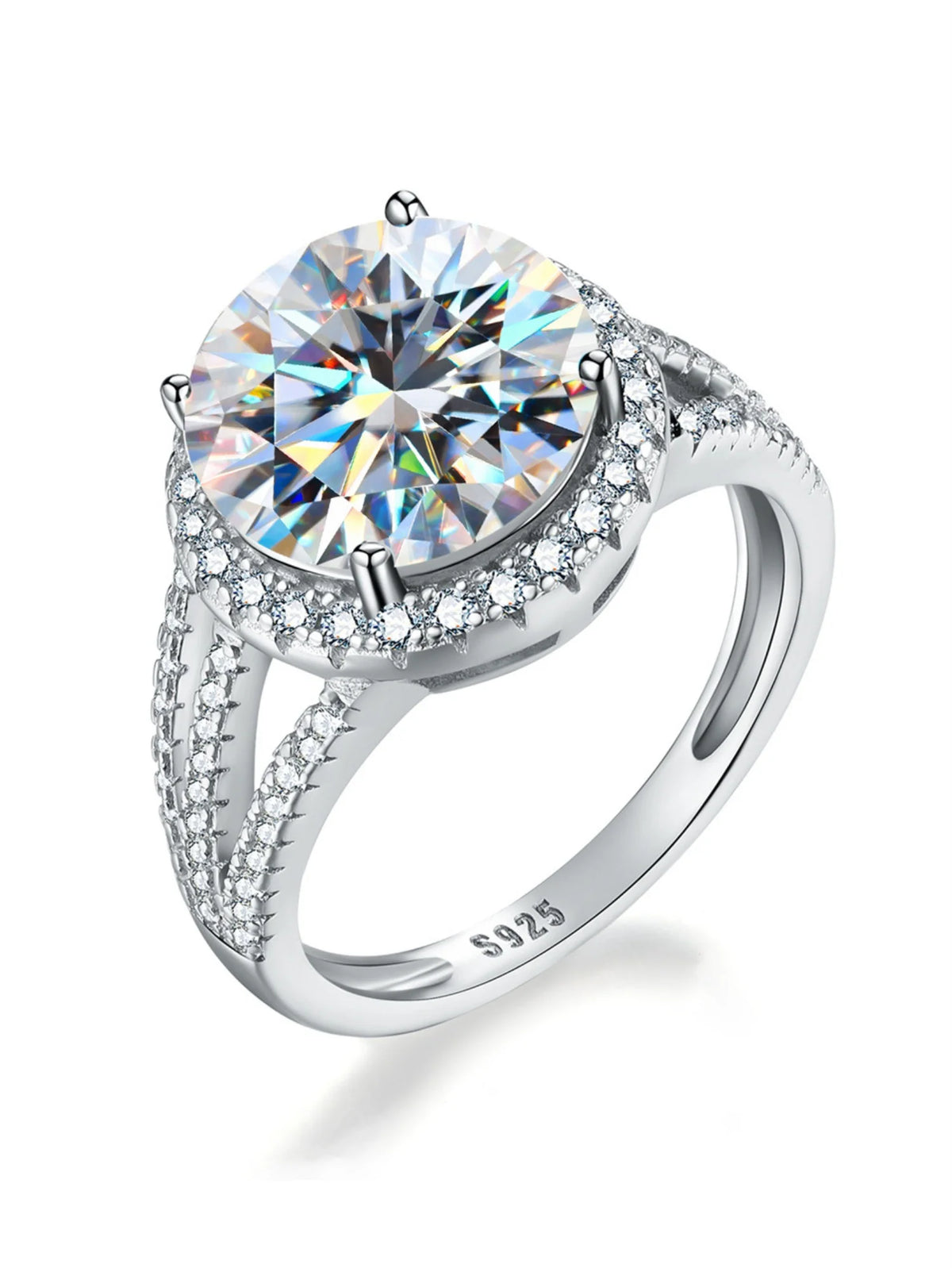 5ct Round Cut Moissanite 925 Sterling Silver Ring W240