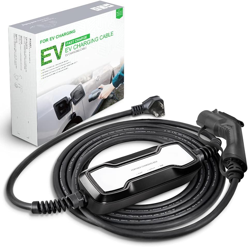 16A EV Charger Cable 200-240V Portable EVSE SAE J1772 Plug 24 feet W333970