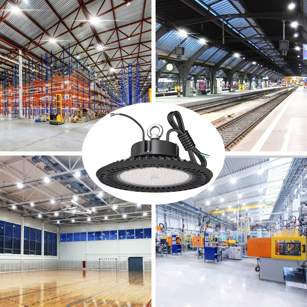 UFO LED High Bay Light 240W 5000K 36,000LM 0-10V Dimmable IP65 Hook Mount, Pack of 2 G322896
