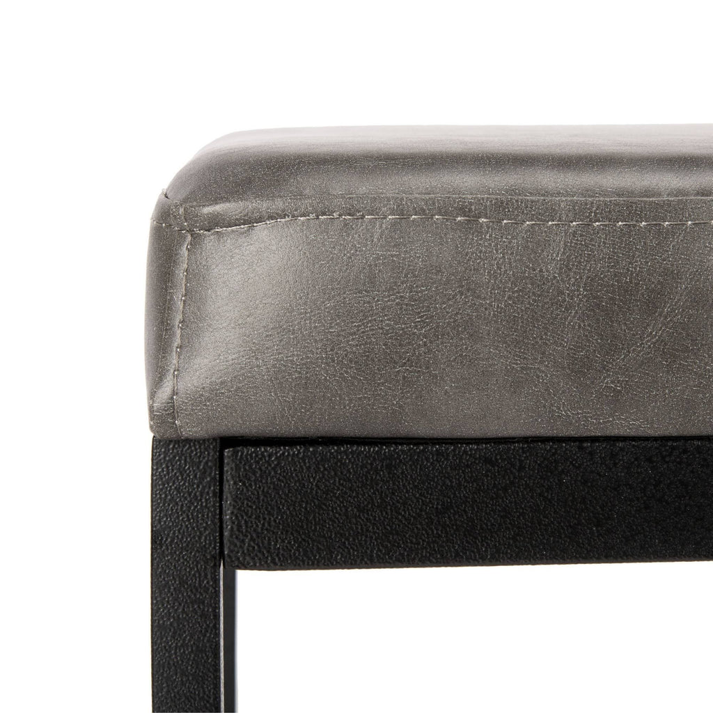 Grey Faux Leather Bench P698917