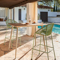 Acacia Bar Table with Slate Metal Legs I8537