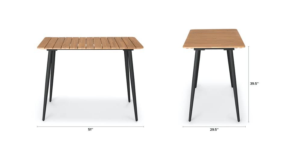 Acacia Bar Table with Slate Metal Legs I8537