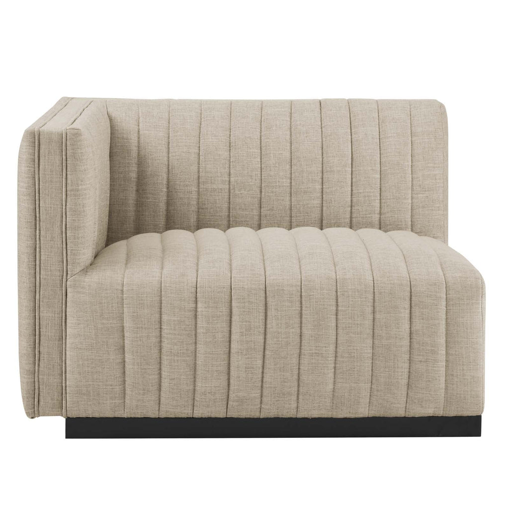 Black Beige Tufted Fabric Sofa K496214