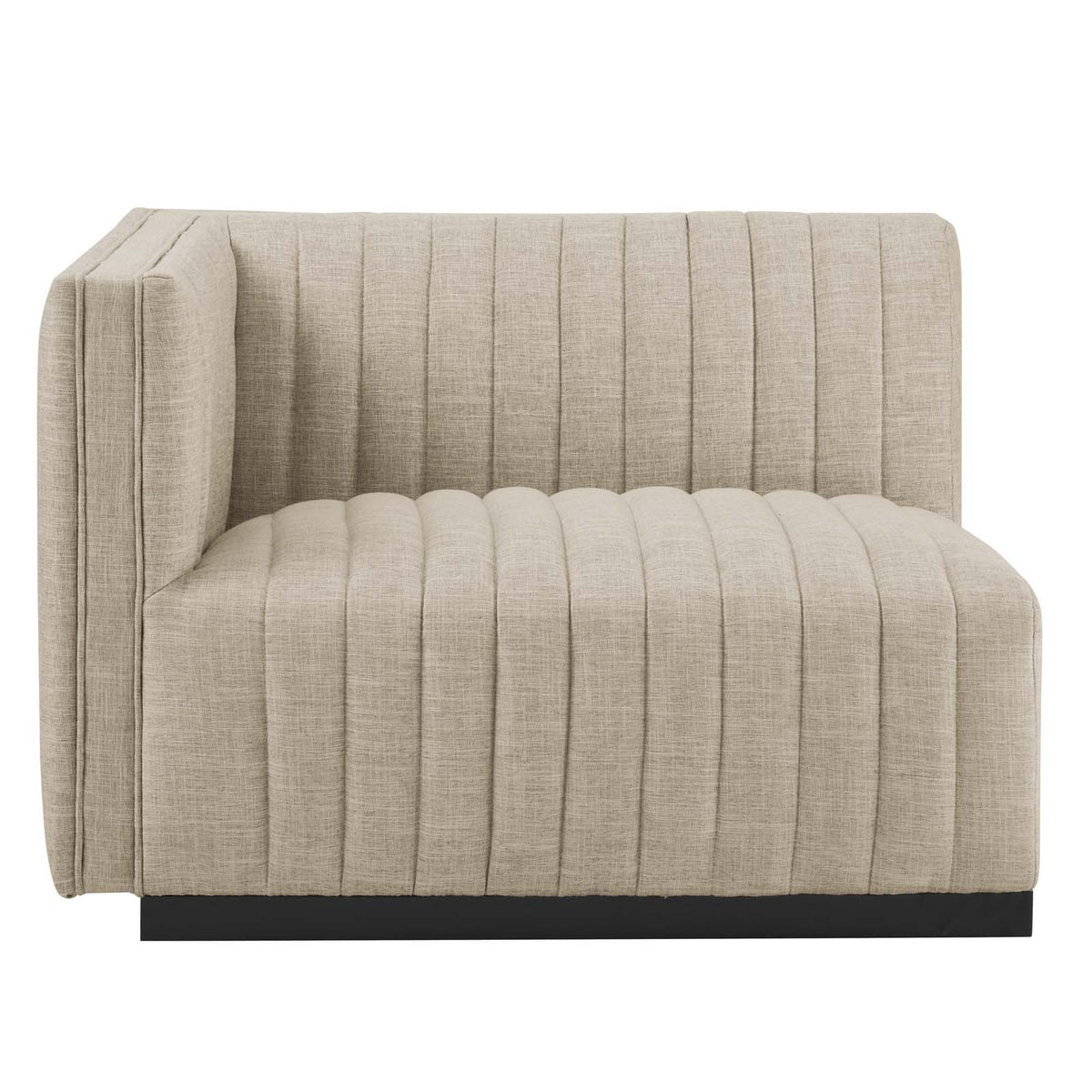 Black Beige Tufted Fabric Sofa K496214