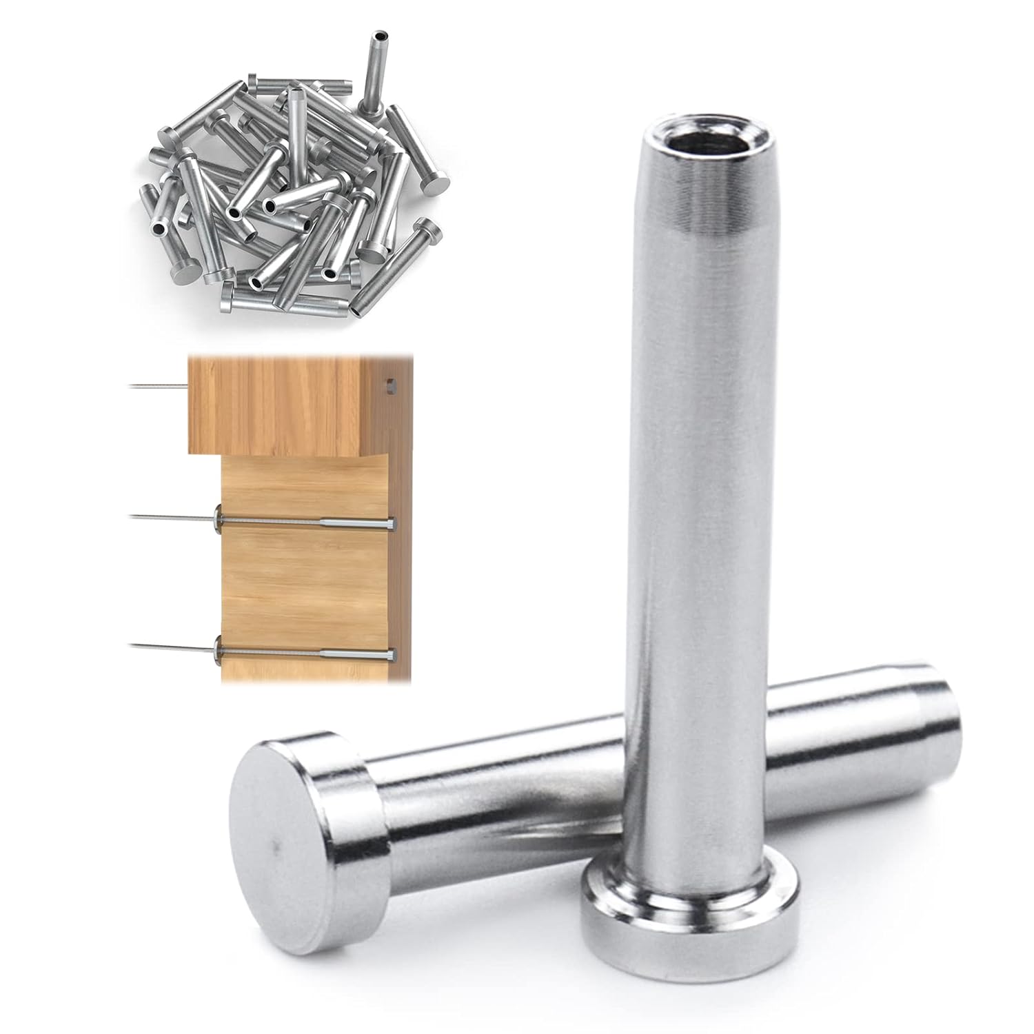 30Pack 1/8 T316 Stainless Steel Swage Dead End Cable Railing Kit Hardware Terminal End Fitting S6558