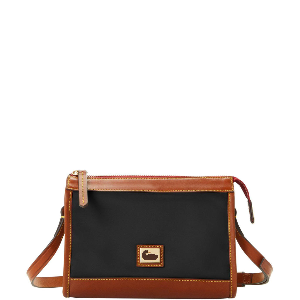 Black/Gold Nylon Zip Crossbody P57963