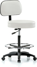 Rolling Height Adjustable Exam Stool with Back C726