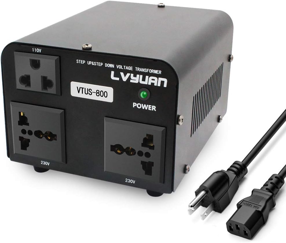 Voltage Transformer Converter 1000 Watt Step Up/Down with 2 US Outlets, 2 Universal Outlets F9759
