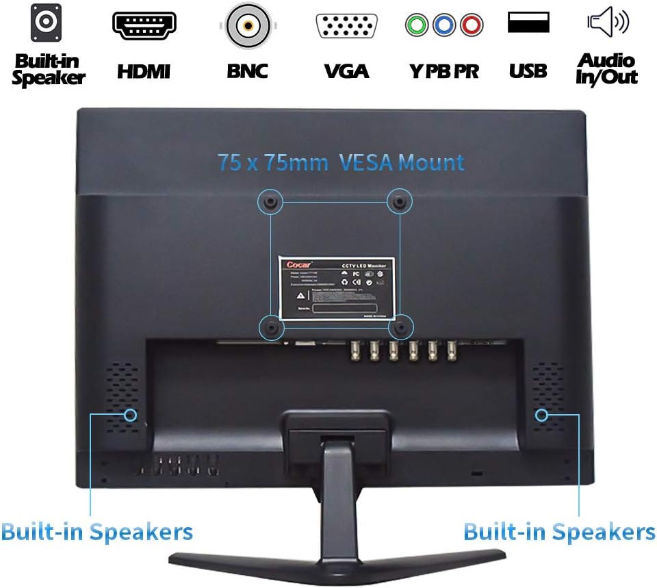 19.5 16:9 1600x900 TFT LCD CCTV Monitor with BNC VGA HDMI N7097