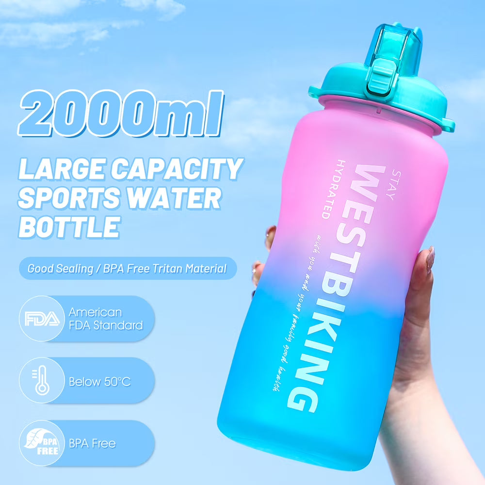 Sports Water Bottle with Straw Large Capacity T134253