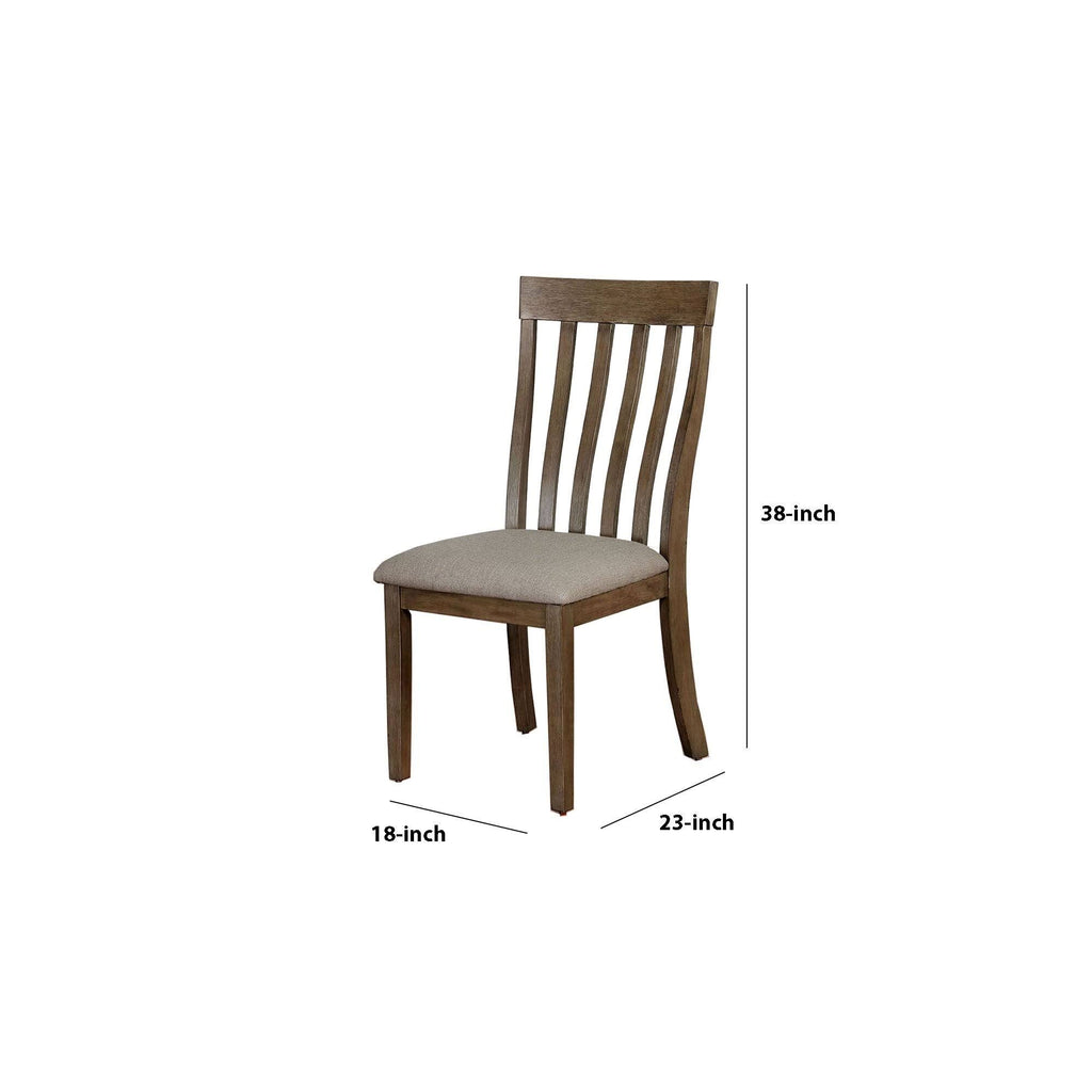 Taupe and Brown Wood Side Chair, Set of 2 Y790