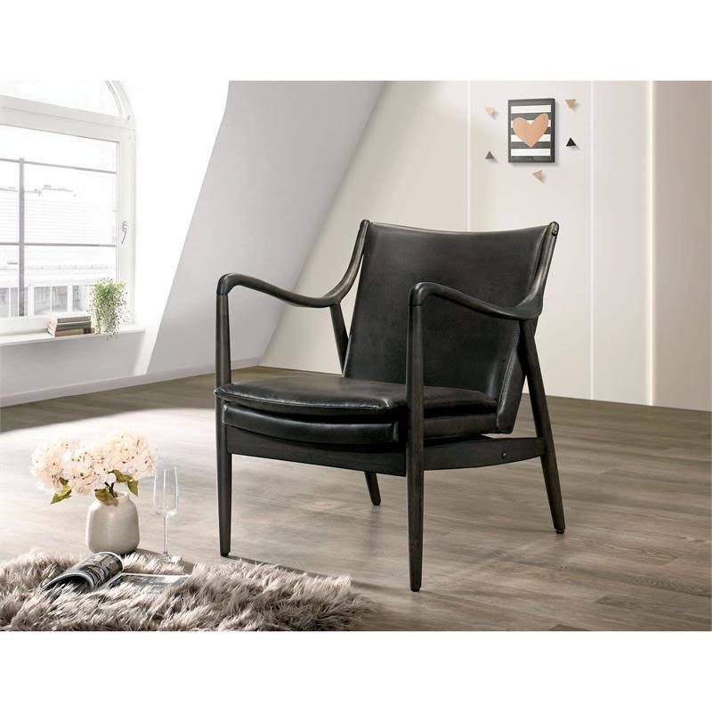 Dark Brown Mid-Century Modern Wood Accent Chair J569999
