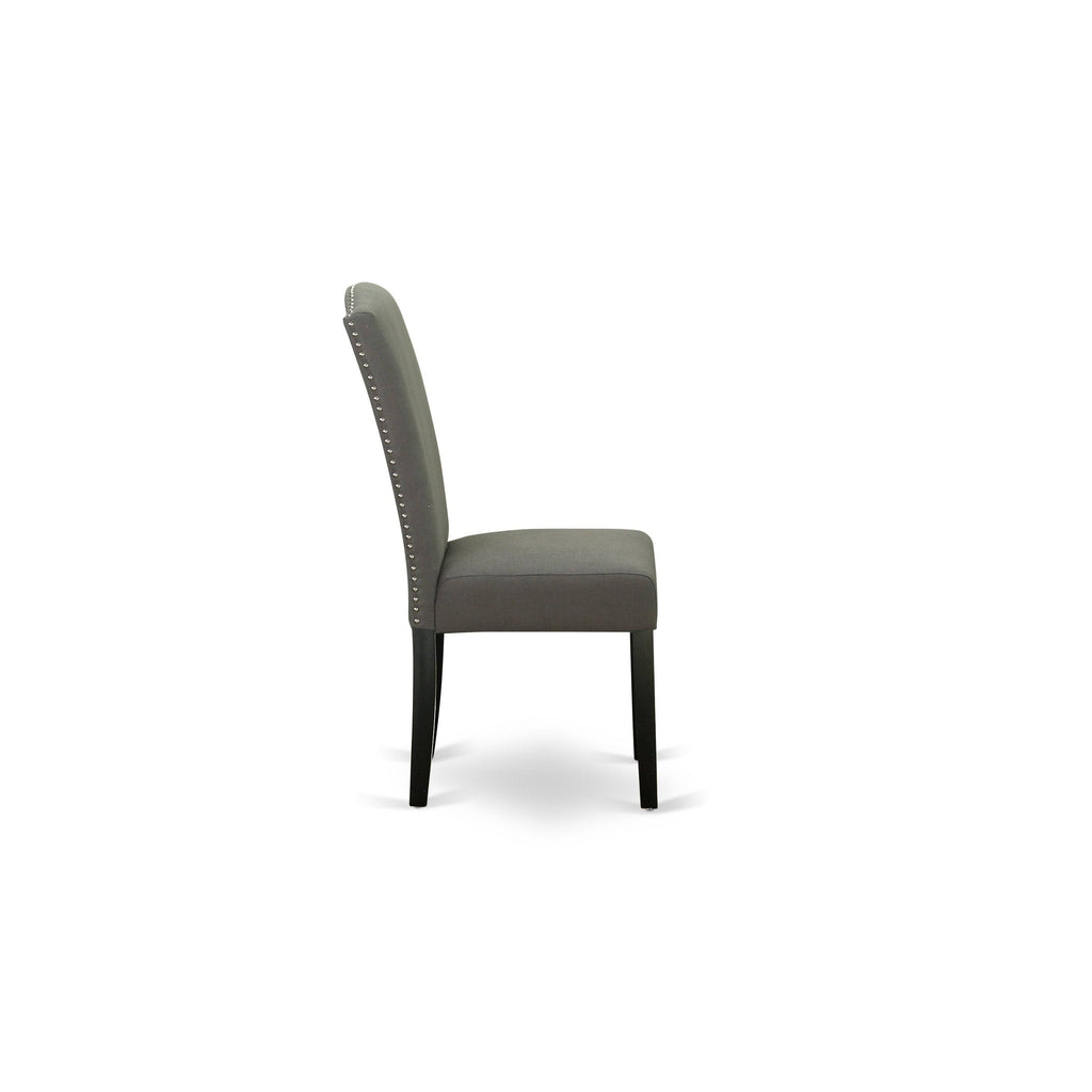 Linen Fabric Chair Set of 2 with Oak Leg S74046
